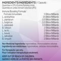 Probiotic Complex ingredients and supplement facts